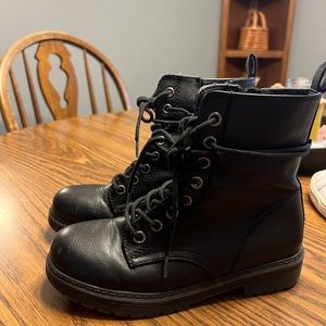 Black combat boots